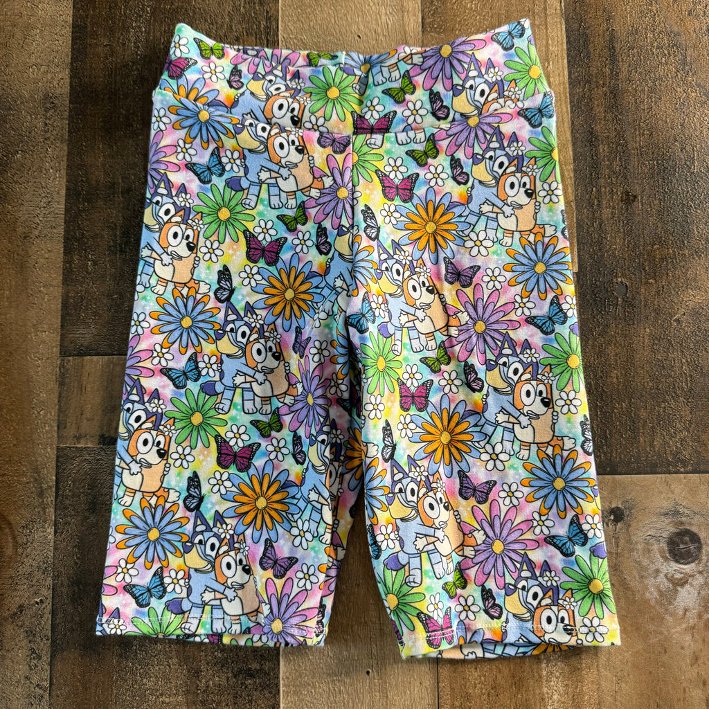 Butterfly Bluey Floral Biker Shorts