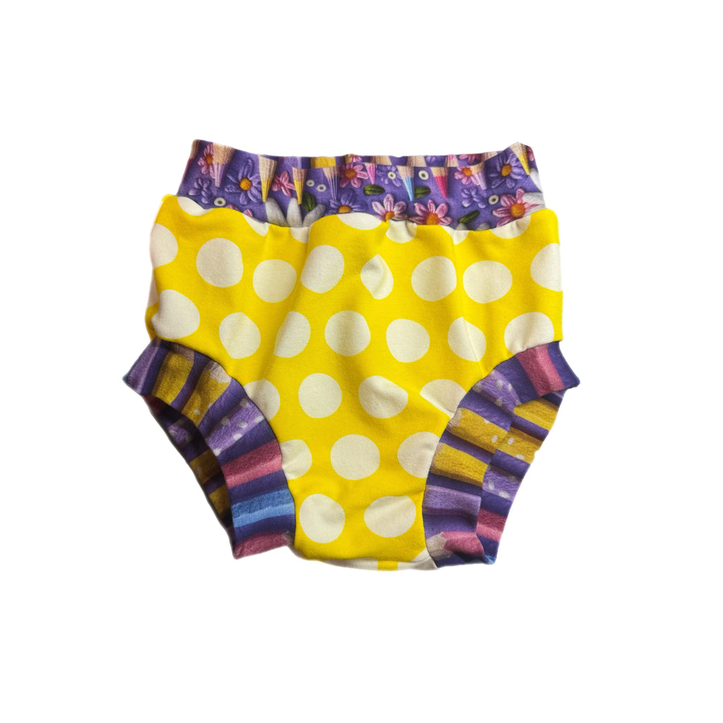 18/14 month Yellow Polkadot Bummies