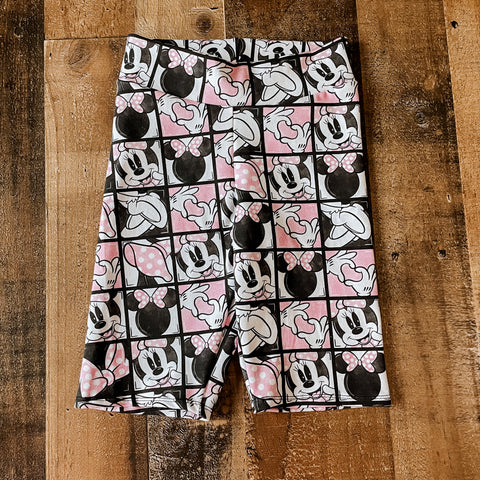 Minnie Squares Biker Shorts