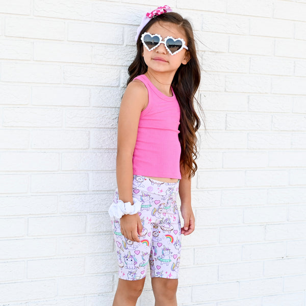 Unicorn Donut Biker Shorts