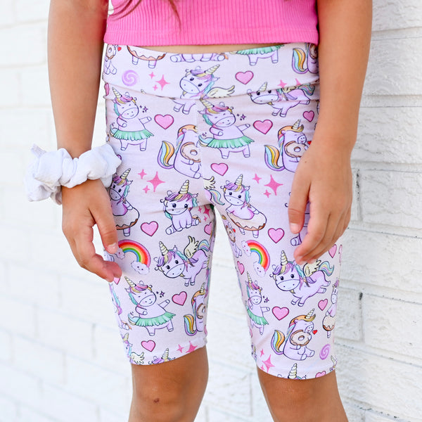 Unicorn Donut Biker Shorts
