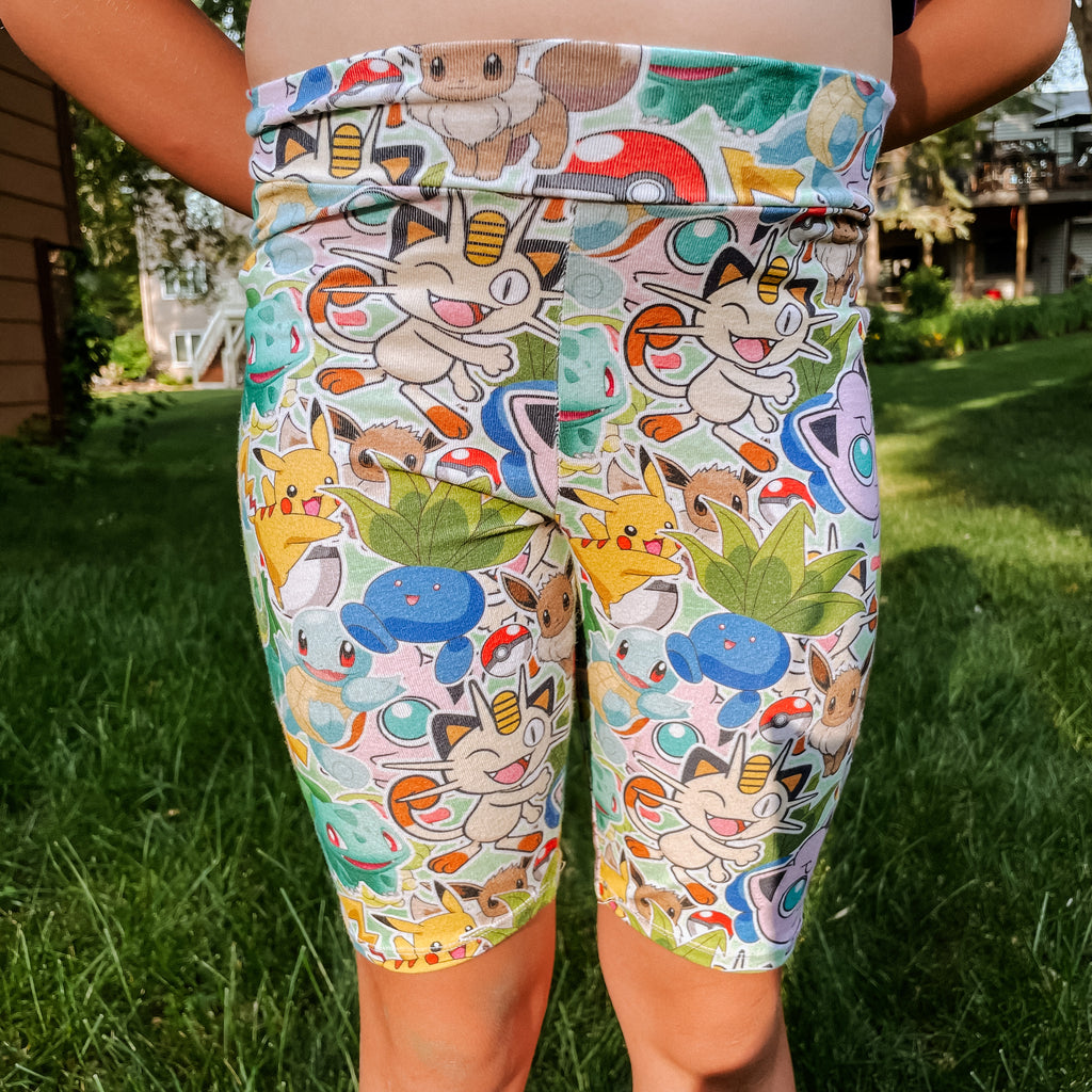 Green Pokemon Biker Shorts