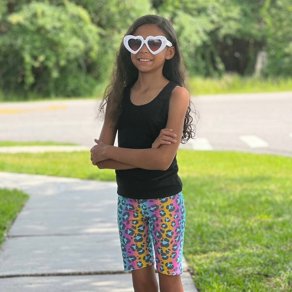 Bright Leopard Biker Shorts