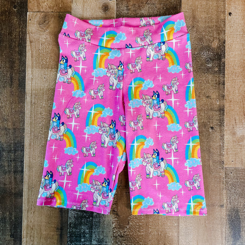 Unicorn Bluey Biker Shorts