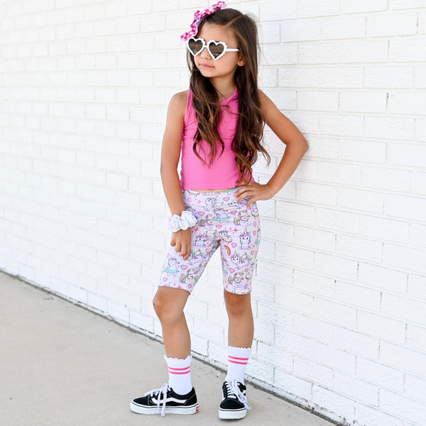 Unicorn Donut Biker Shorts