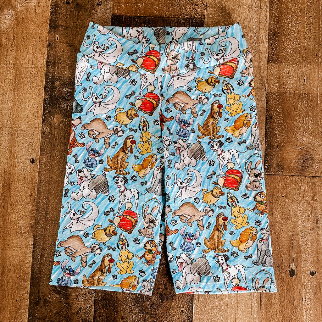 Scribble Dogs Biker Shorts