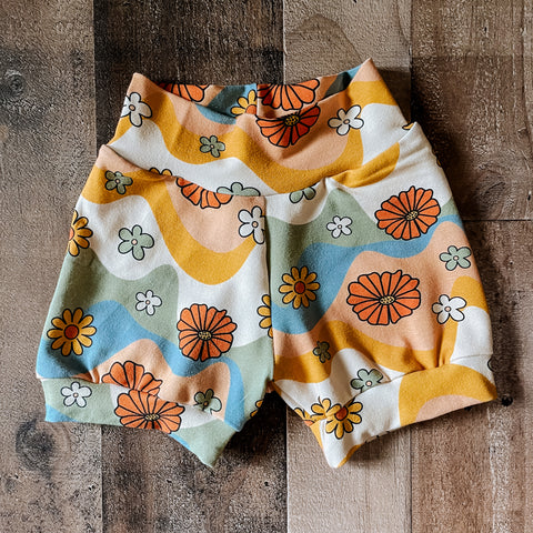 Retro Floral Swirl Baby & toddler shorts