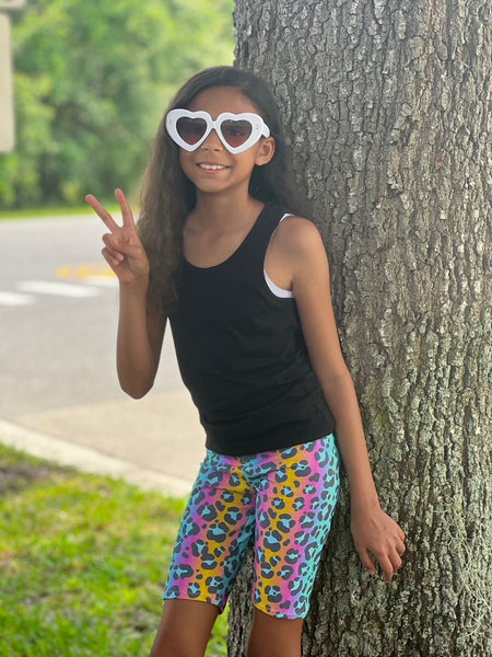 Bright Leopard Biker Shorts